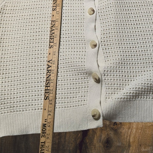 Universal Thread Pointelle Knit Button Vest Cream XXL Boho Cottagecore - Picture 6 of 9